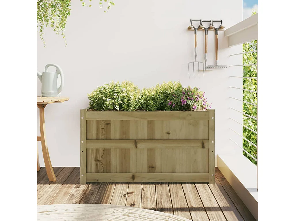 Jardinière d'extérieur 90x50x50 cm bois de pin imprégné FR25984