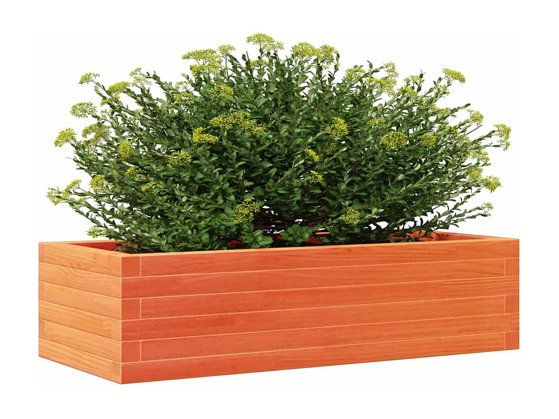 Vaso/floreira de jardim 90x40x23 cm pinho maciço castanho-mel PT540314