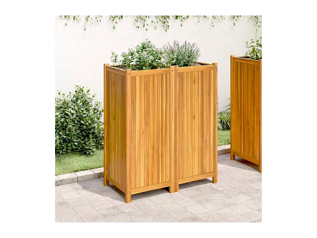 Jardinière avec doublure 84x42x100 cm bois massif d'acacia FR48261
