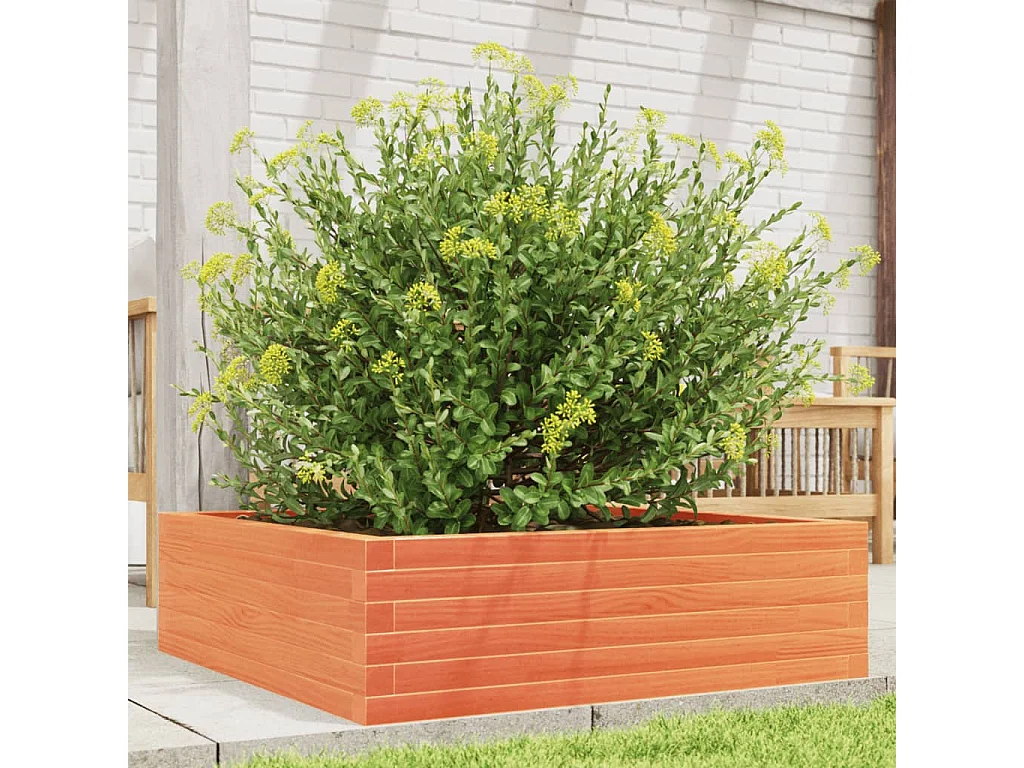 Vaso/floreira de jardim 80x80x23 cm pinho maciço castanho-mel PT228431