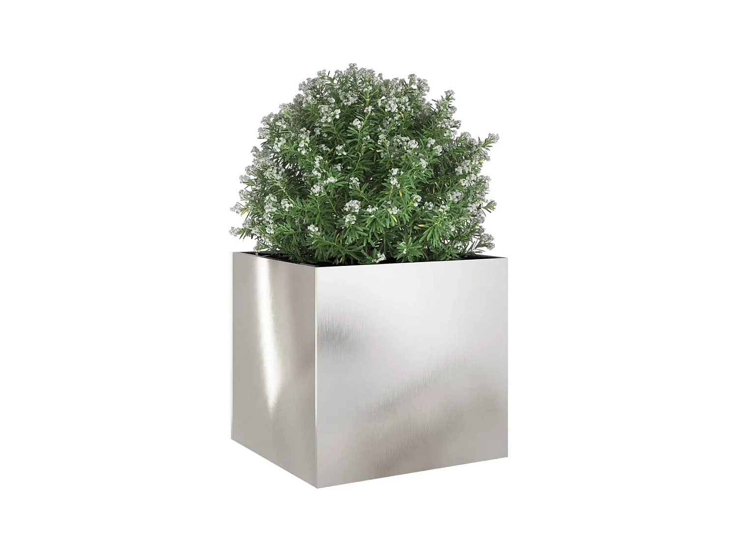 Jardinière argenté 49x47x46 cm acier inoxydable FR63650