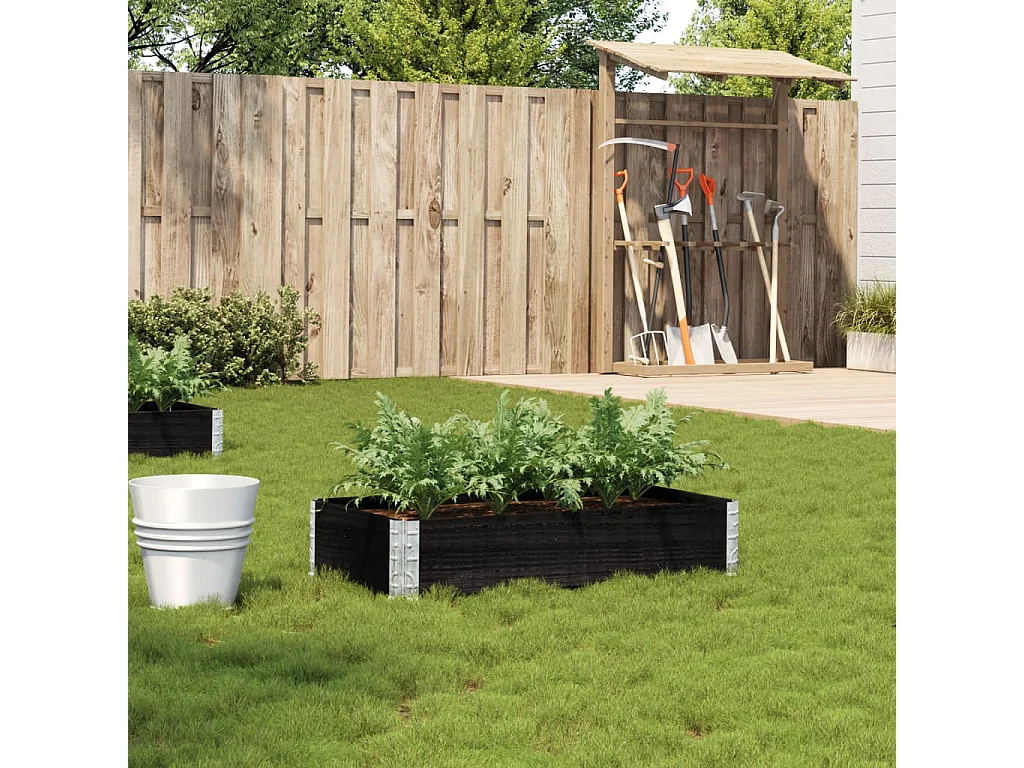 Plantenbak 100x50 cm massief grenenhout zwart BE245089