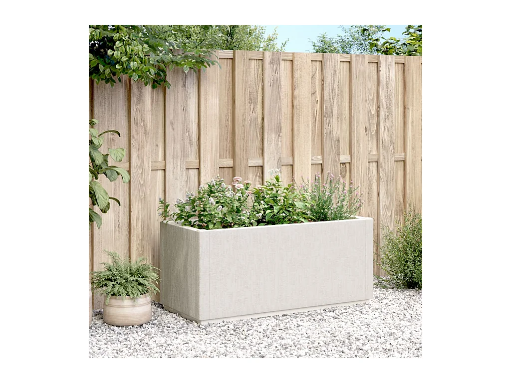 Jardinière blanc 80x36x35 cm PP FR35702