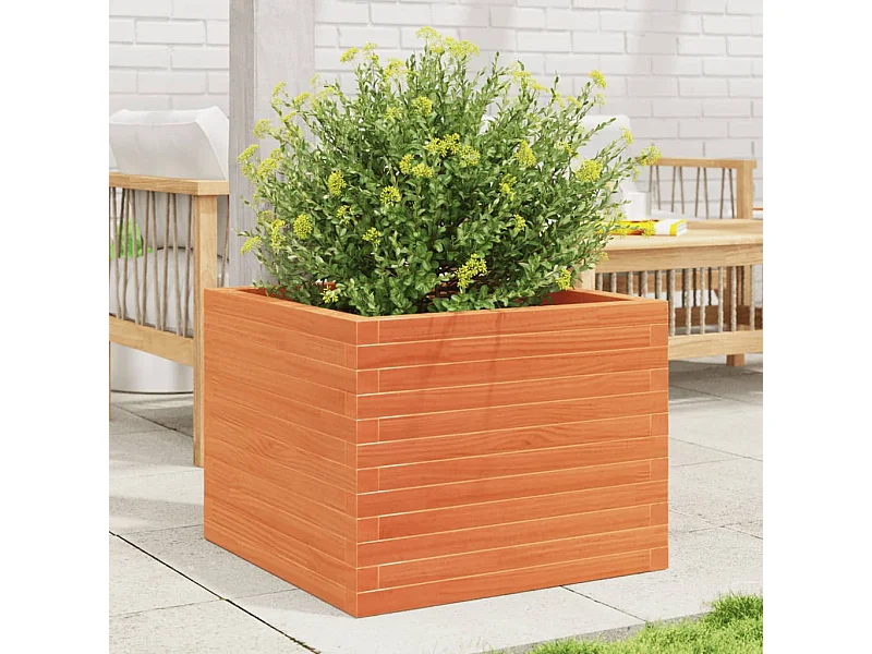 Plantenbak 60x60x46 cm massief grenenhout wasbruin BE588626