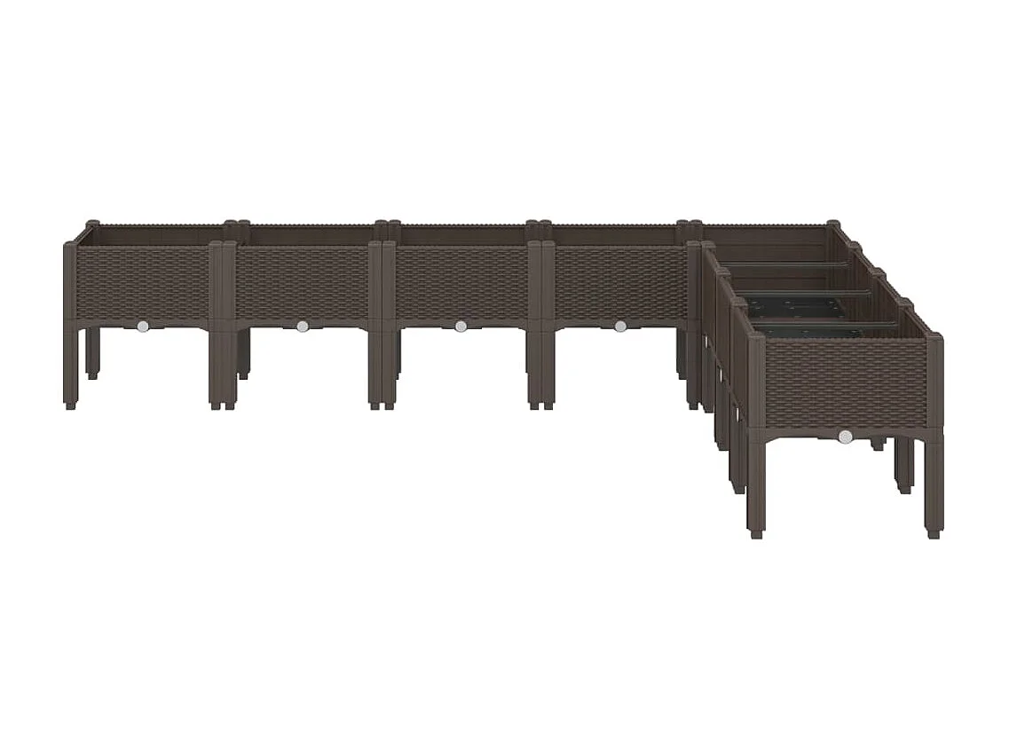 Jardinière avec pieds marron 200x160x42 cm PP FR84952