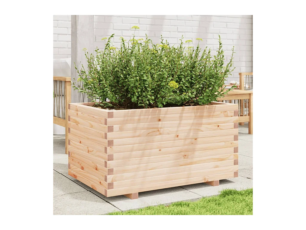 Jardinière 90x60x49,5 cm bois de pin massif FR88433