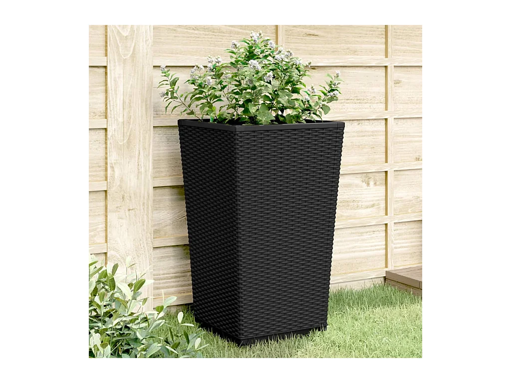 Jardinières 2 pcs noir 32,5x32,5x57 cm polypropylène FR47721