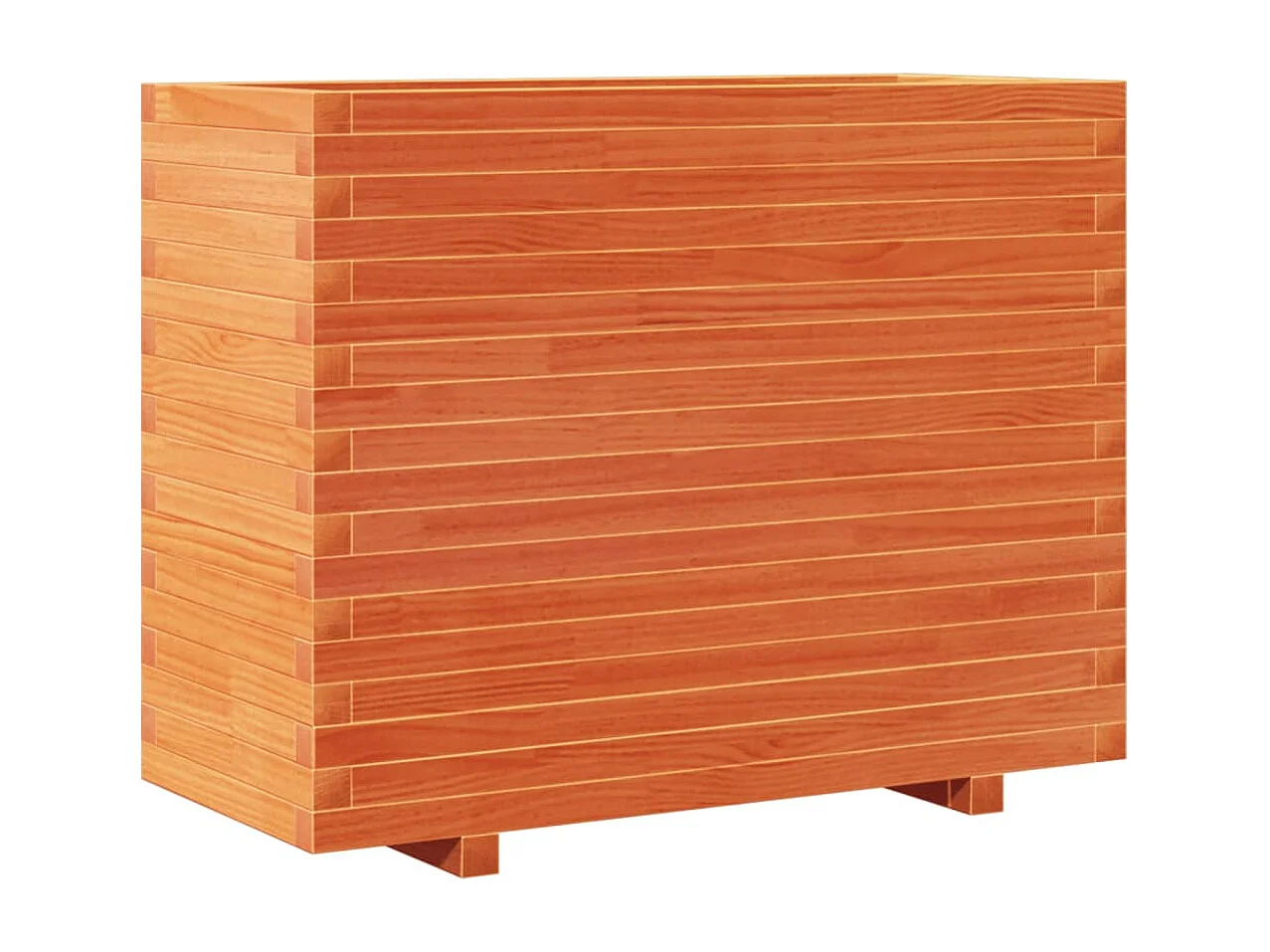 Jardinera madera maciza de pino marrón cera 90x40x72 cm ES855493