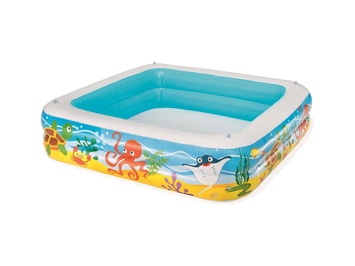 Piscina de juegos con toldo azul 140x140x114 cm 52192 ES745043