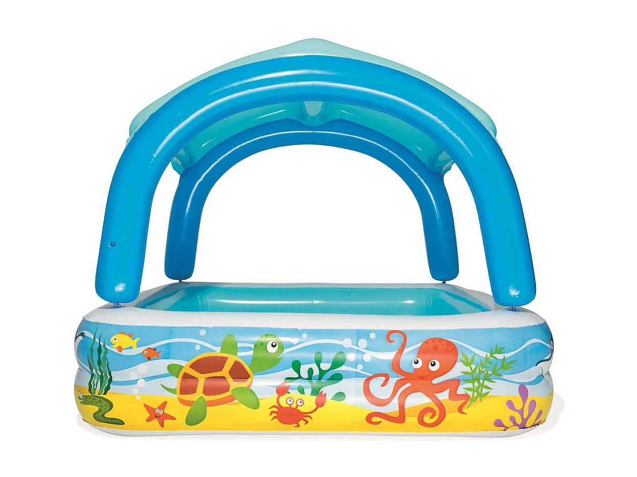 Piscine de jeu avec auvent bleu 140x140x114 cm 52192 FR178016