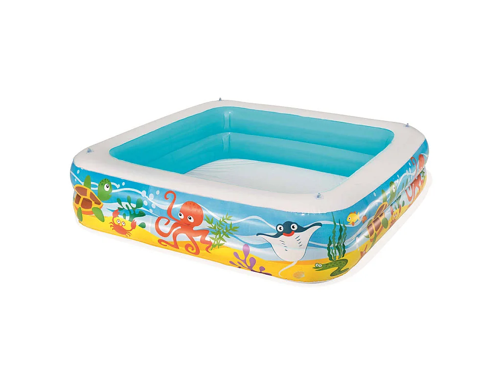 Piscina de juegos con toldo azul 140x140x114 cm 52192 ES745043