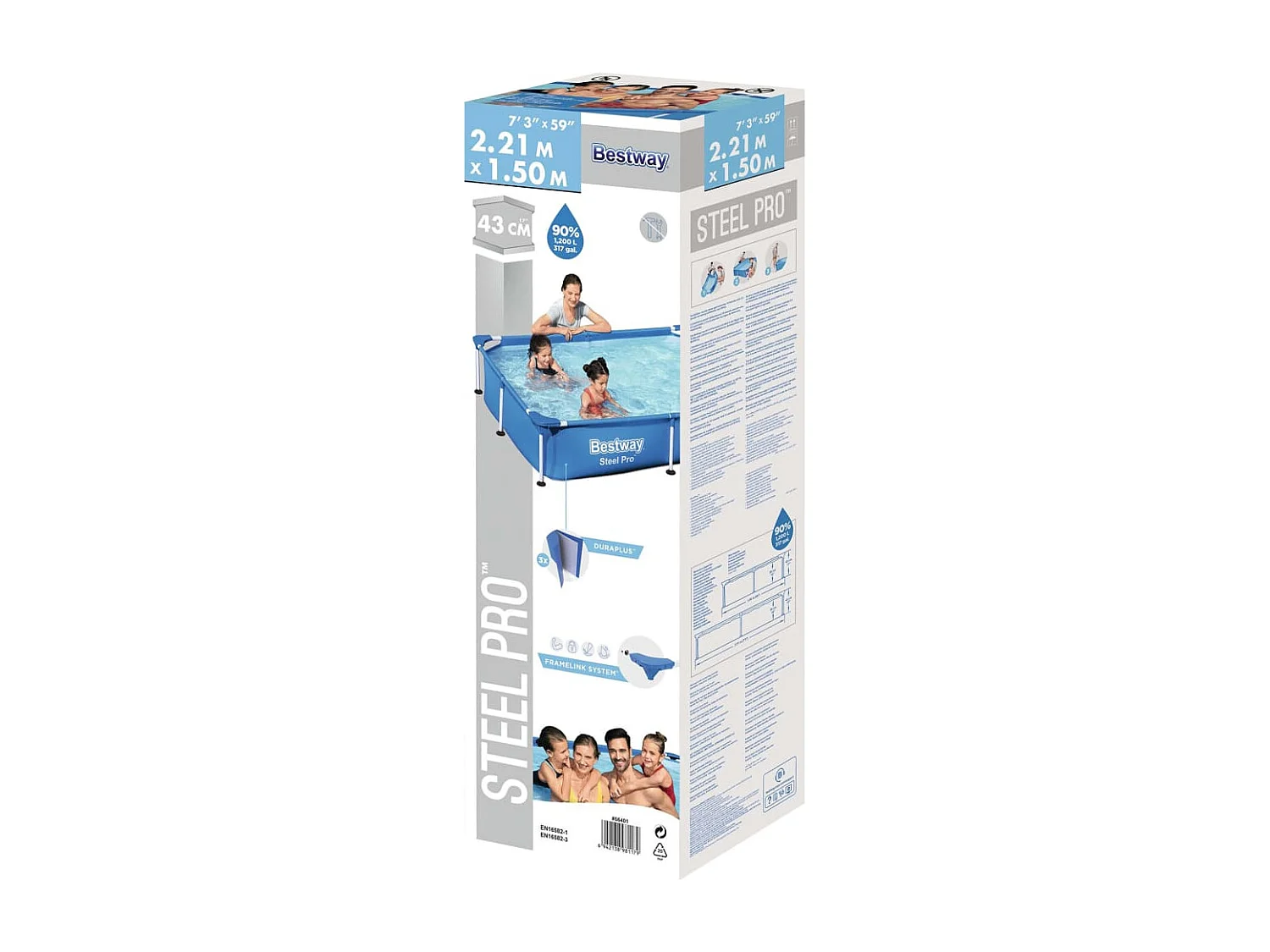 Piscine Steel Pro 221x150x43 cm FR345528