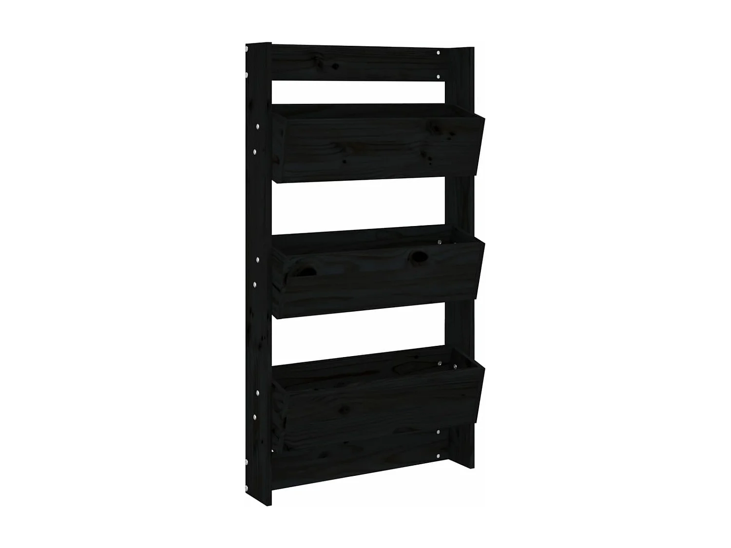 Jardinière murale 3 niveaux 60x18,5x110 cm noir bois pin massif FR48075