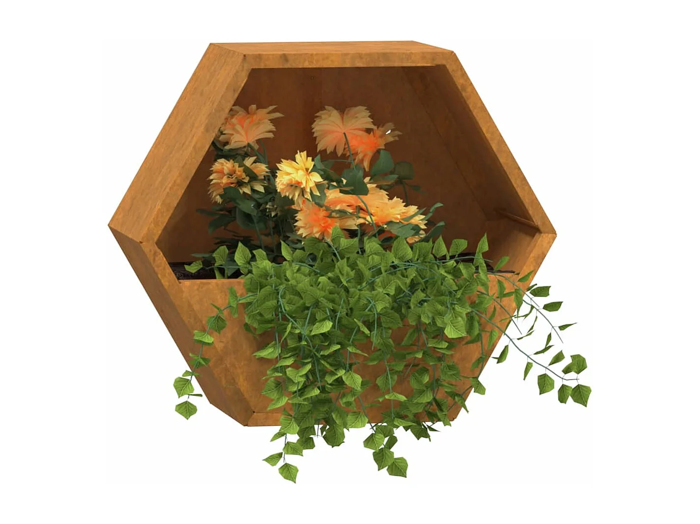 Jardineras de pared 2 uds acero corten oxidado 30x10x25 cm ES226967