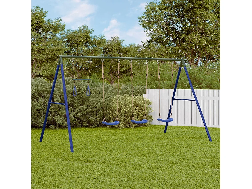 Juego de columpios de exterior con columpios y trapecio ES656075
