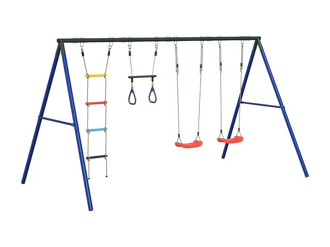 Set de columpios de exterior con columpios, trapecio y escalera ES273446