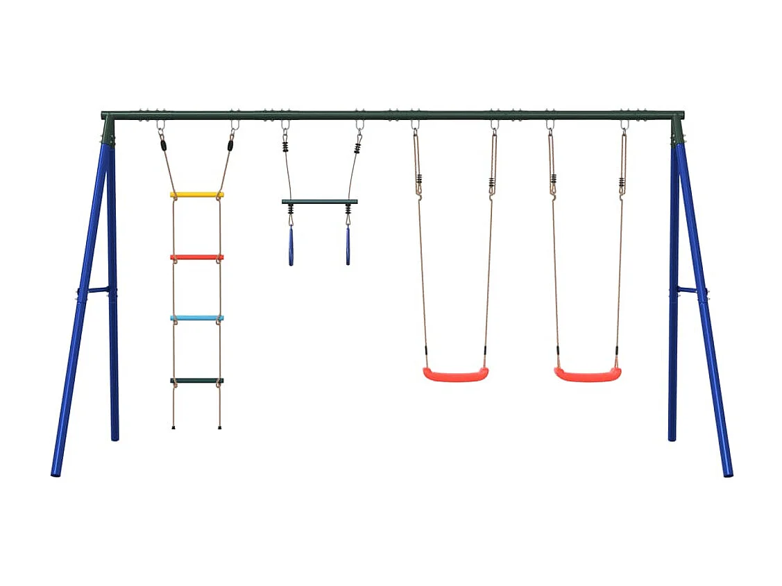 Set de columpios de exterior con columpios, trapecio y escalera ES273446