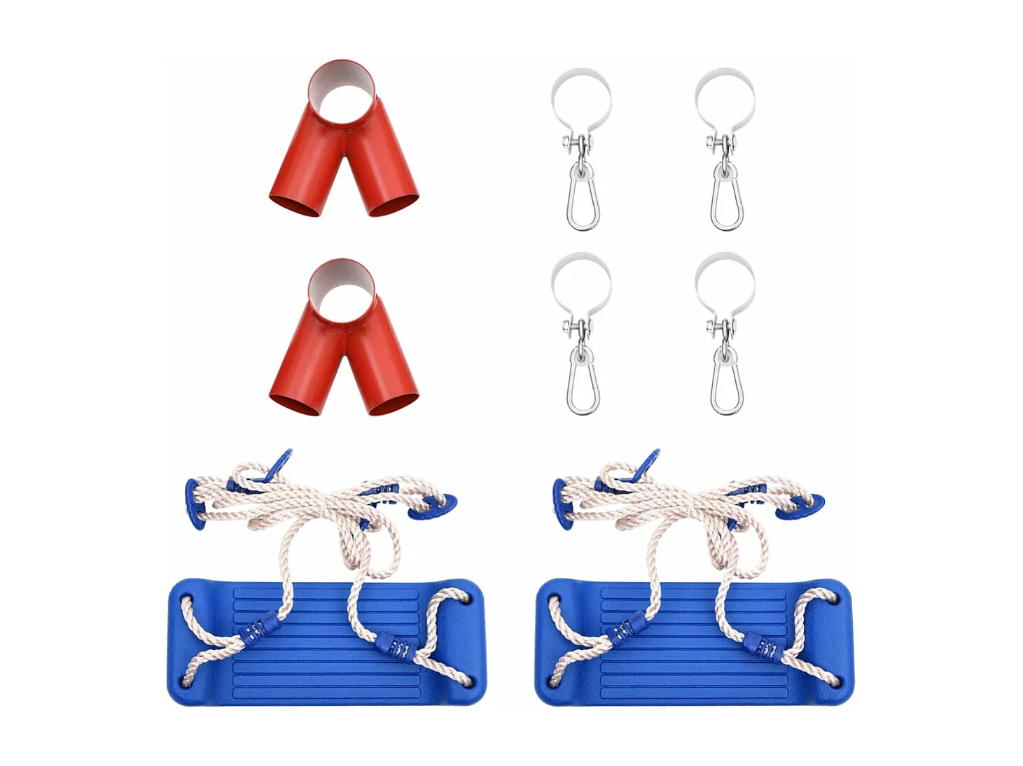 Sièges de balançoire avec cordes 2 pcs bleu 38x16 cm PE FR737366