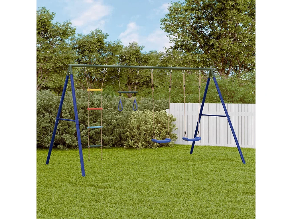 Set de columpios de exterior con columpios, trapecio y escalera ES477275