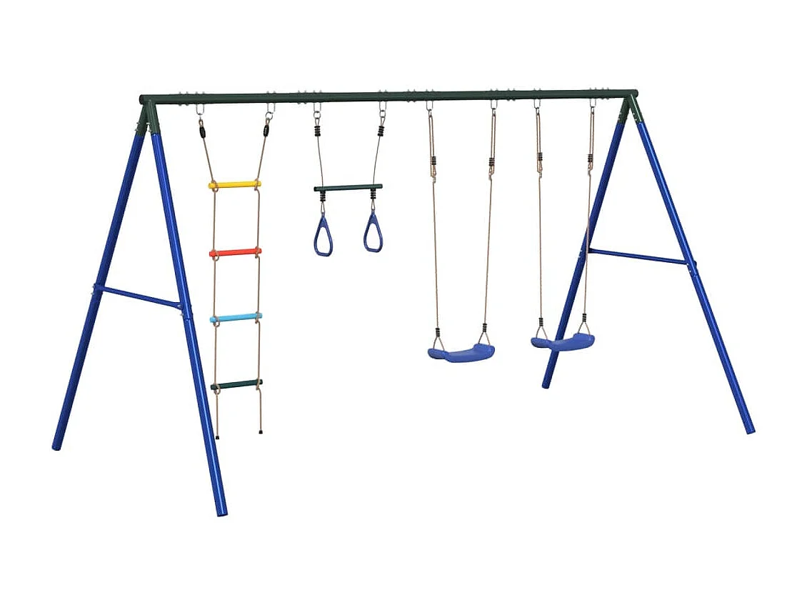 Set de columpios de exterior con columpios, trapecio y escalera ES477275