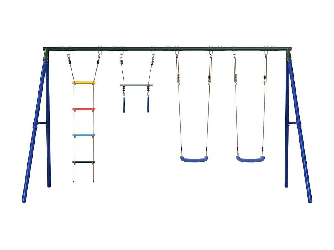 Set de columpios de exterior con columpios, trapecio y escalera ES477275