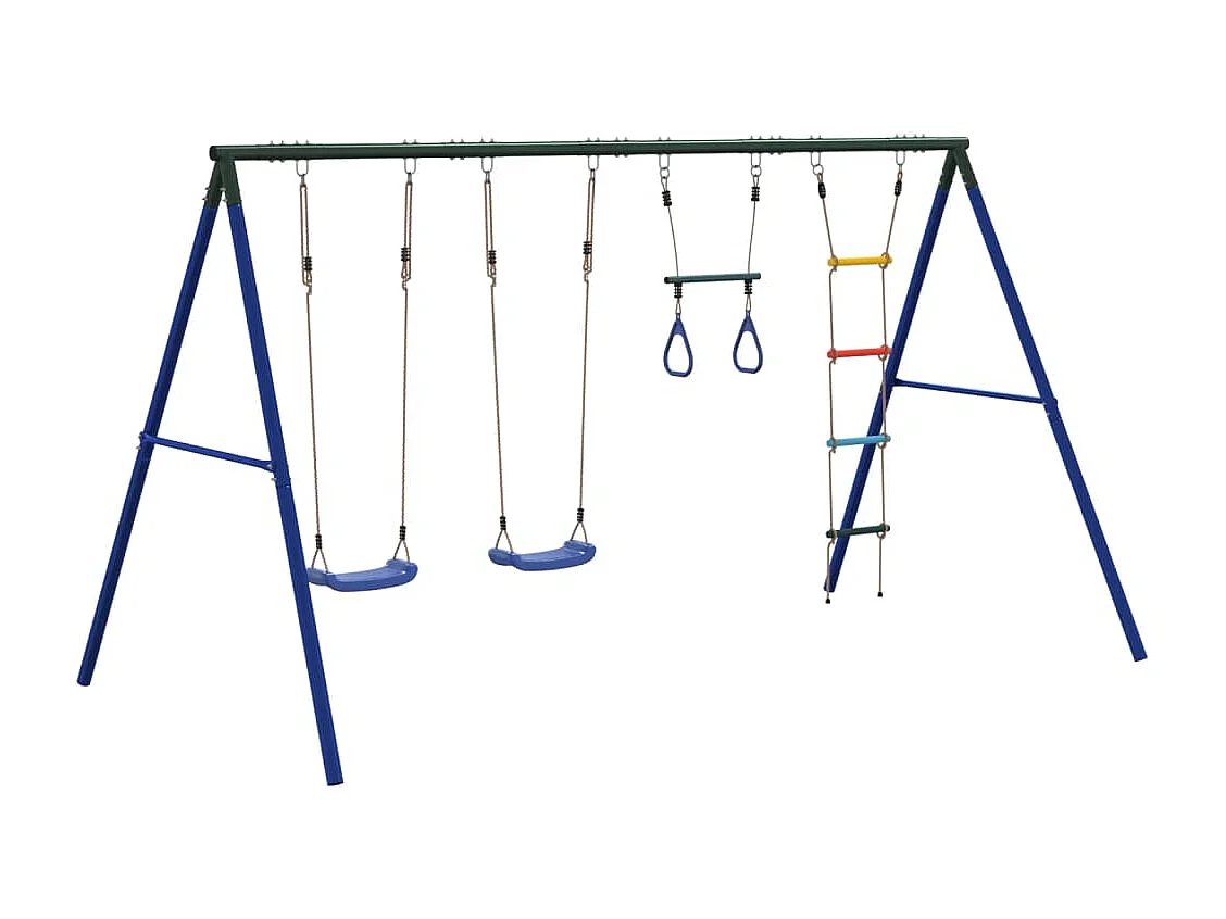 Set de columpios de exterior con columpios, trapecio y escalera ES477275