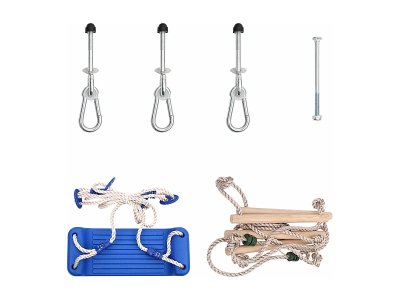 Columpio con escalera de cuerda polietileno azul ES232490