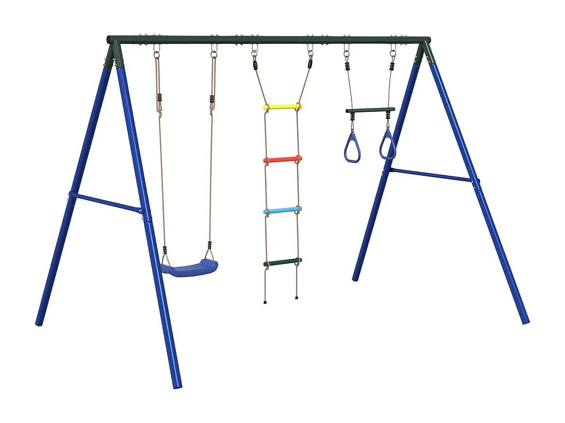 Juego de columpios de exterior con trapecio y escalera ES990169