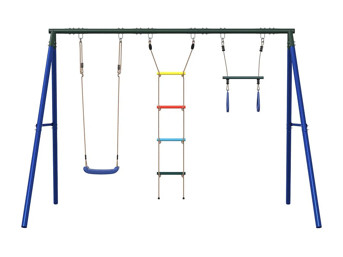 Juego de columpios de exterior con trapecio y escalera ES990169