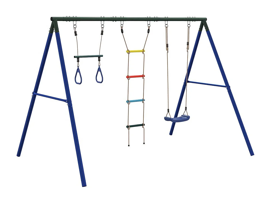 Juego de columpios de exterior con trapecio y escalera ES990169