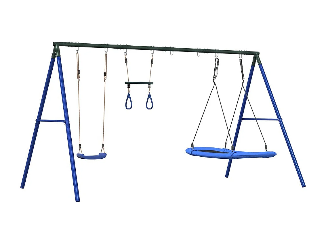 Set de columpios exterior columpio, trapecio y columpio nido ES182107