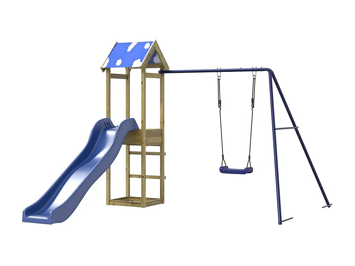 Aire de jeux d'extérieur bois de pin imprégné FR13811