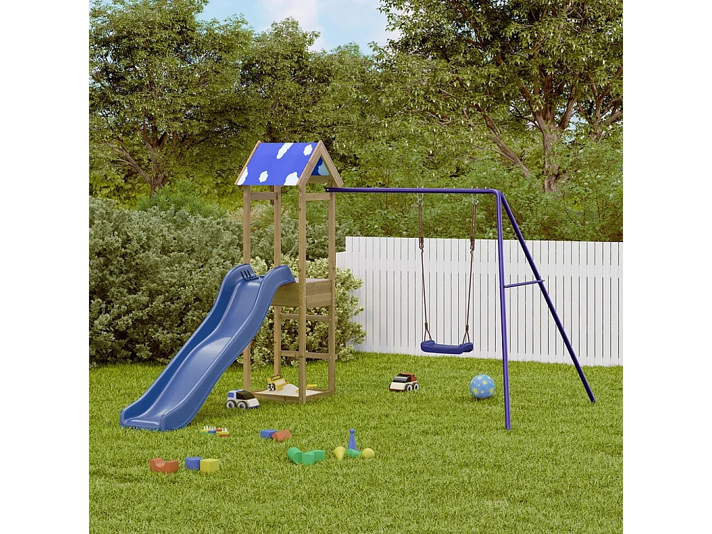 Aire de jeux d'extérieur bois de pin imprégné FR13811