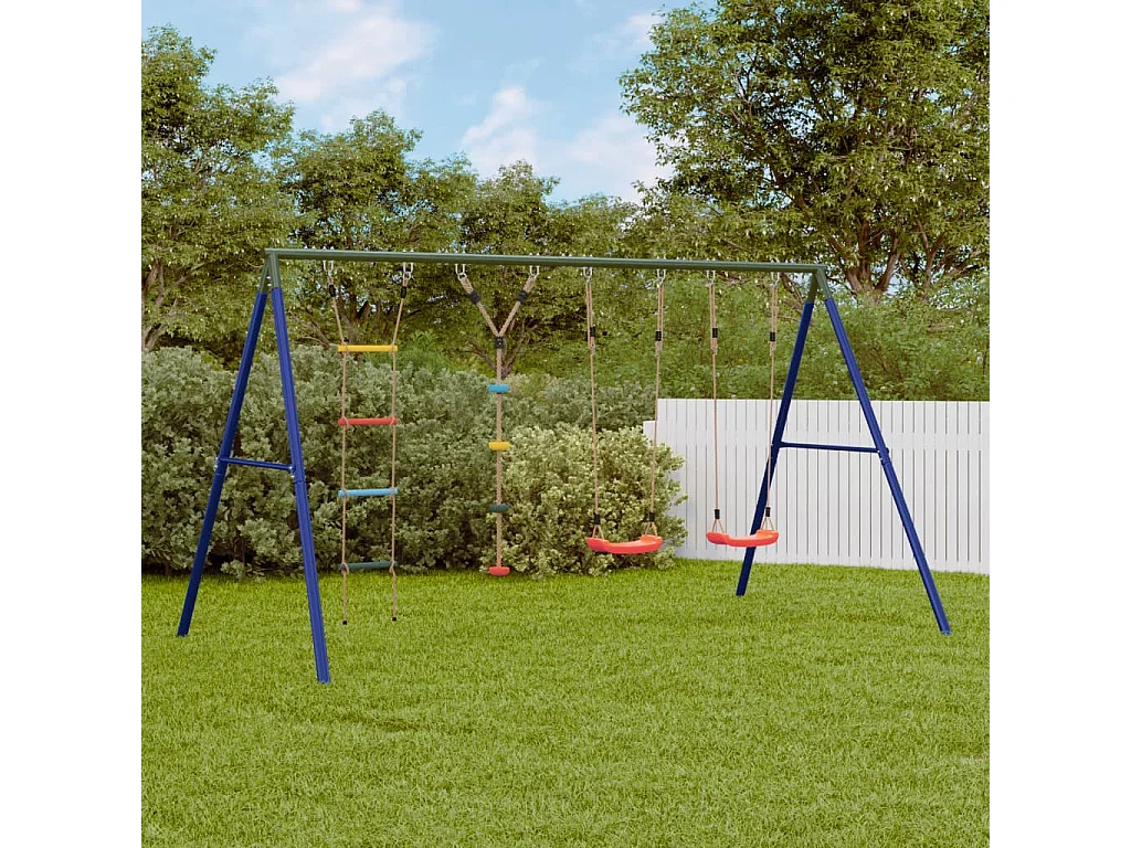 Juego de columpios con columpios, escalera y cuerda de discos ES411937