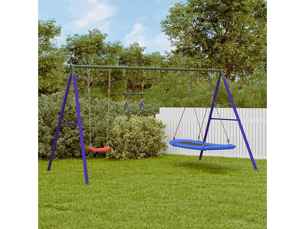 Set de columpios exterior columpio, trapecio y columpio nido ES490824