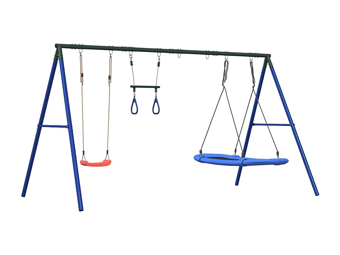 Set de columpios exterior columpio, trapecio y columpio nido ES490824