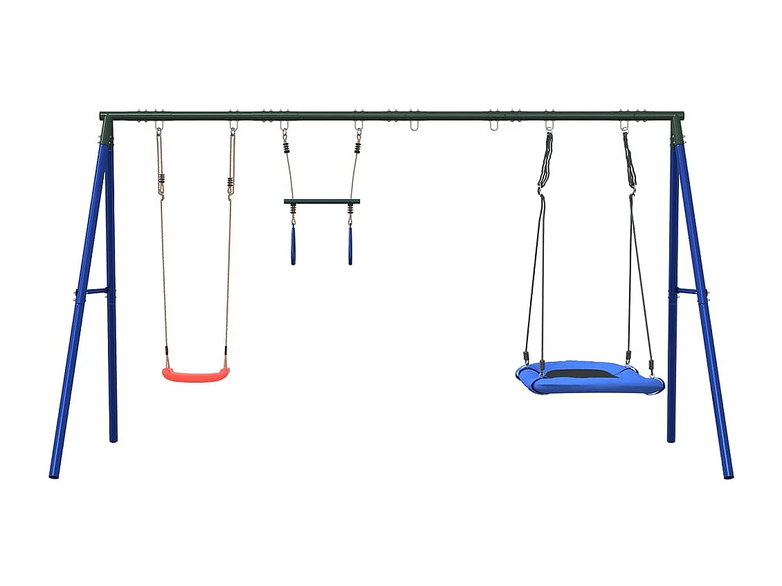 Set de columpios exterior columpio, trapecio y columpio nido ES490824