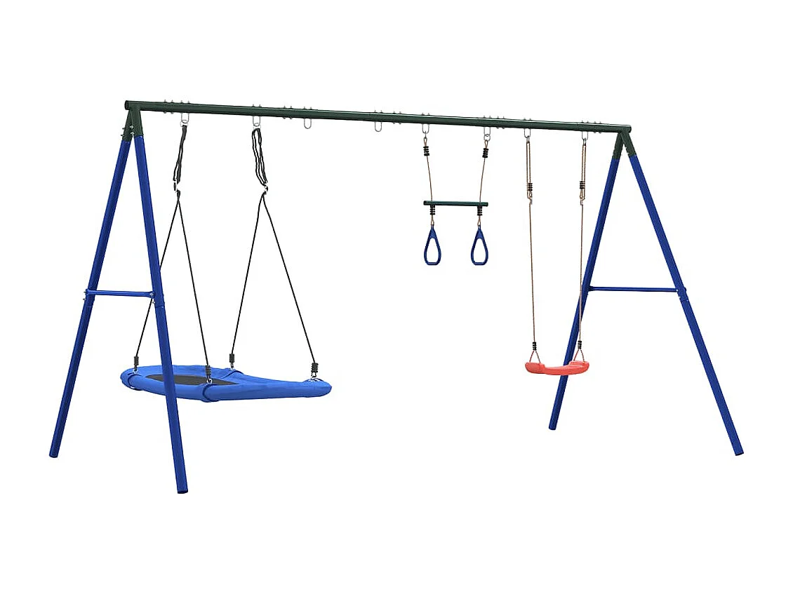 Set de columpios exterior columpio, trapecio y columpio nido ES490824