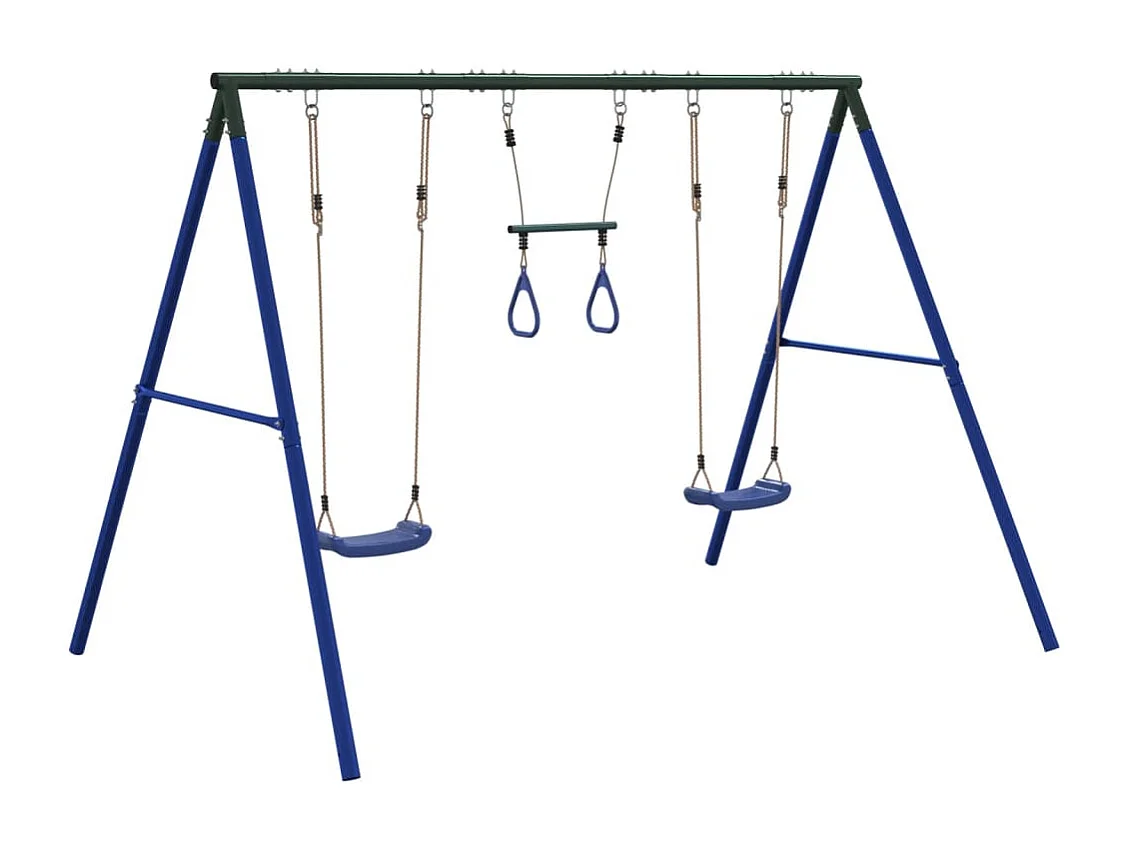 Juego de columpios de exterior con columpios y trapecio ES980218