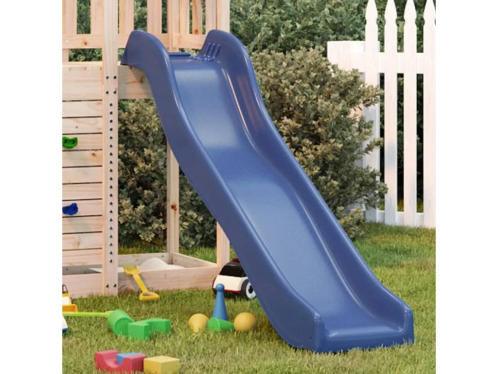 Toboggan de jeu bleu 174x38 cm polypropylène FR983146