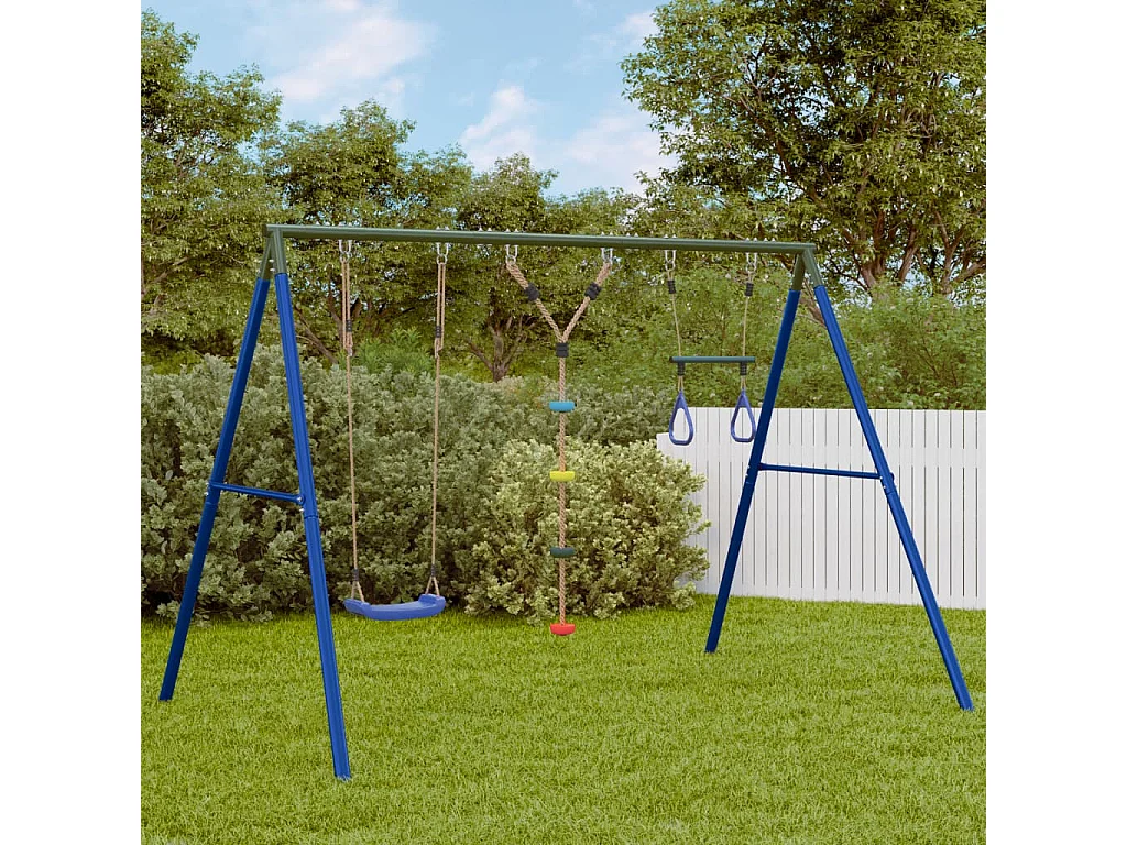 Juego de columpios de exterior con trapecio y escalera ES501816