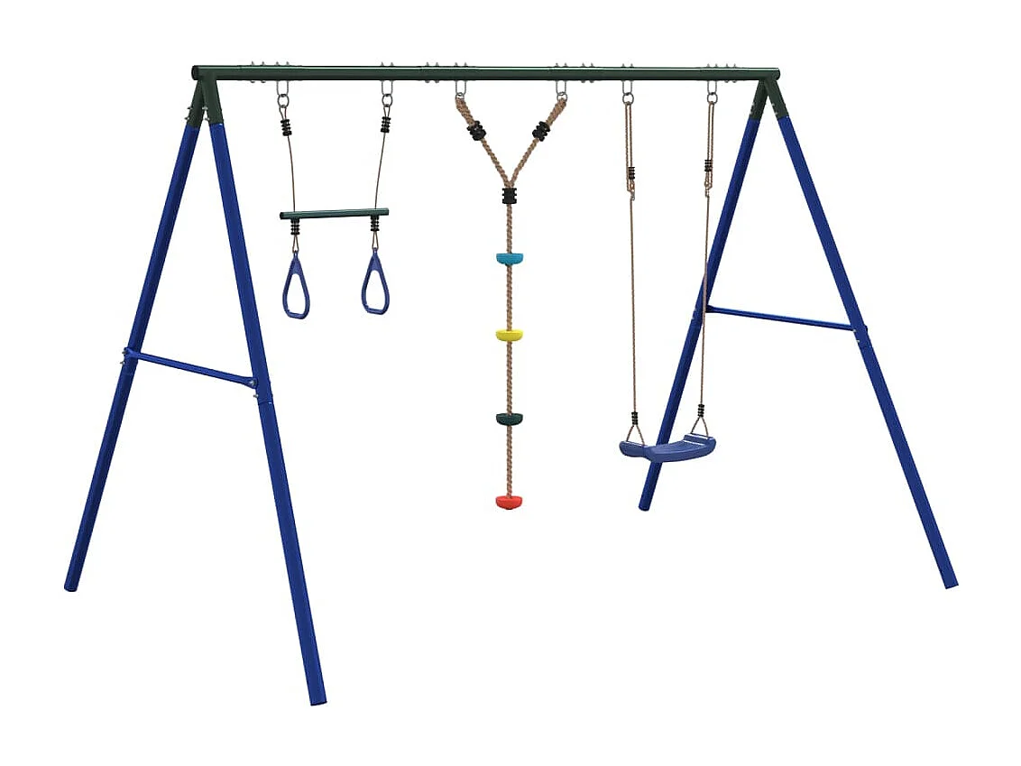 Juego de columpios de exterior con trapecio y escalera ES501816