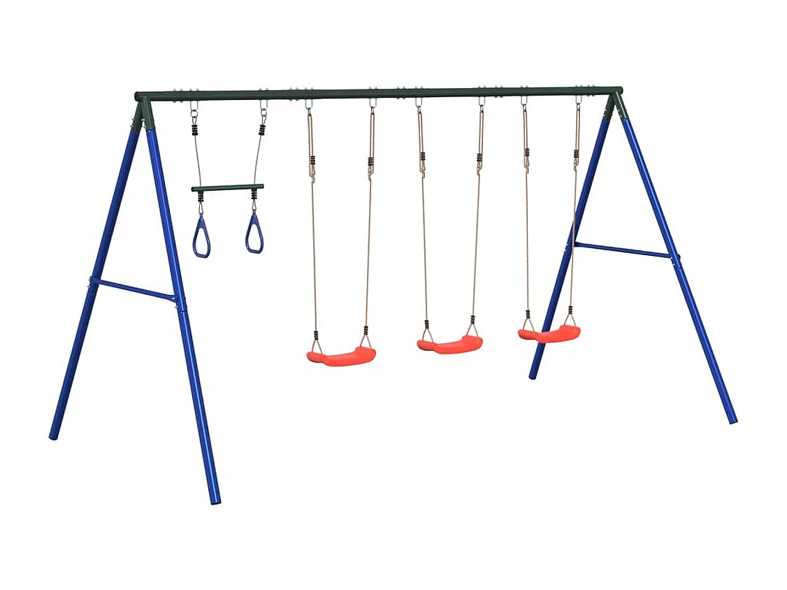 Juego de columpios de exterior con columpios y trapecio ES844627