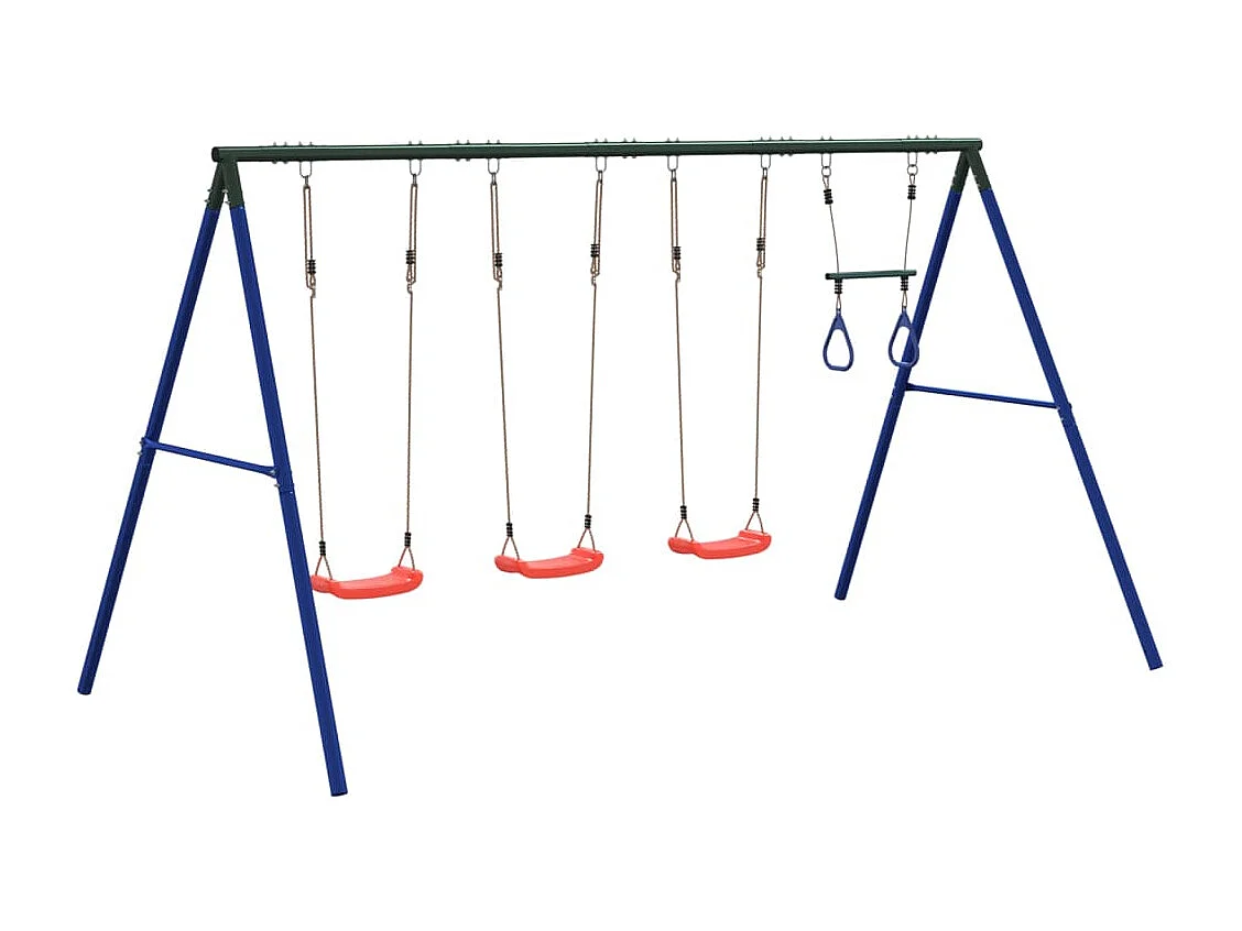 Juego de columpios de exterior con columpios y trapecio ES844627
