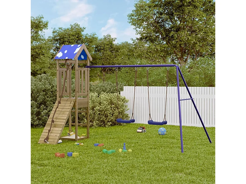 Aire de jeux d'extérieur bois de pin imprégné FR92566