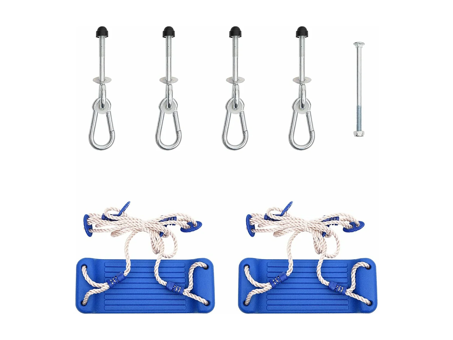 Sièges de balançoire avec cordes 2 pcs bleu 37x15 cm PE FR222206