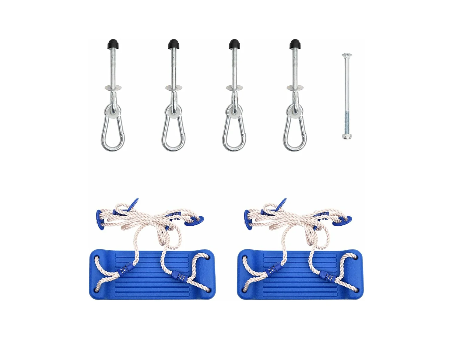 Sièges de balançoire avec cordes 2 pcs bleu 37x15 cm PE FR222206