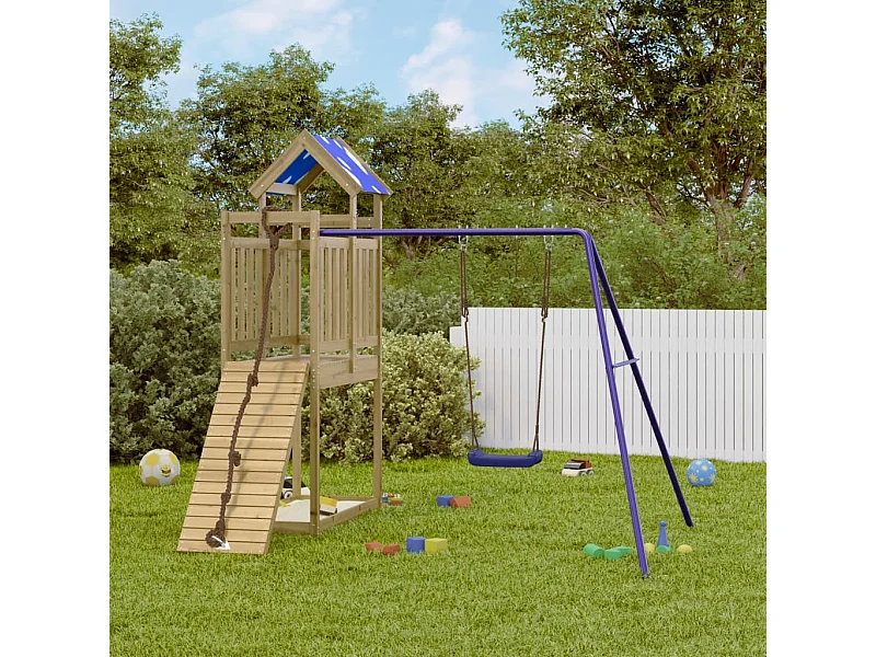 Aire de jeux d'extérieur bois de pin imprégné FR57506