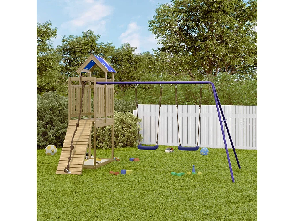 Aire de jeux d'extérieur bois de pin imprégné FR74521