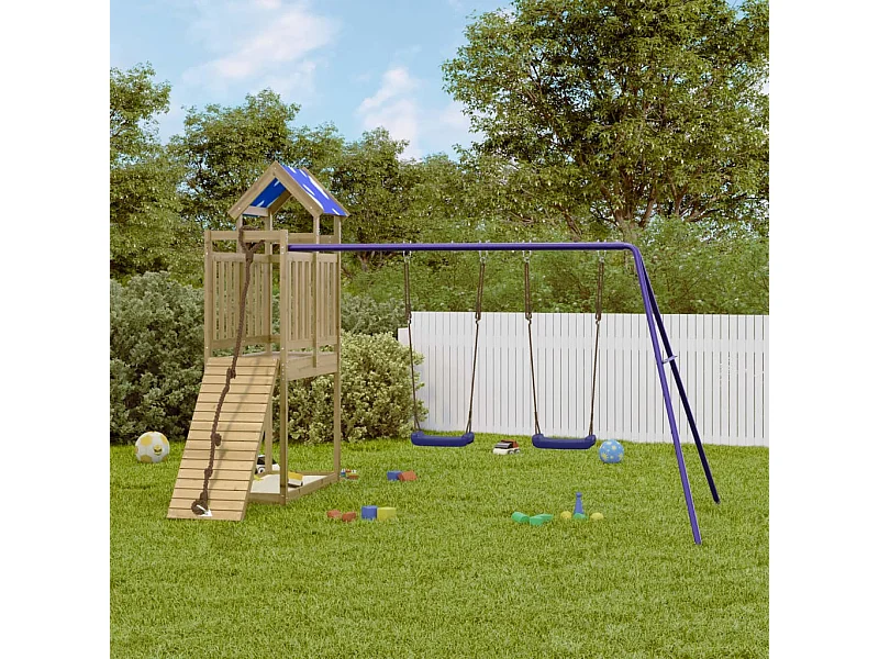 Aire de jeux d'extérieur bois de pin imprégné FR74521